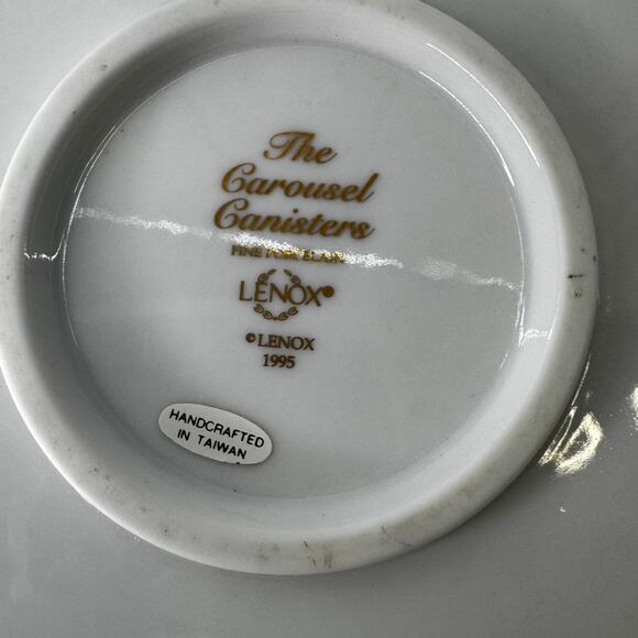 Lenox Carousel Horse Handpainted Porcelain Lidded Canister Flour 1995 Vintage - Picture 6 of 8